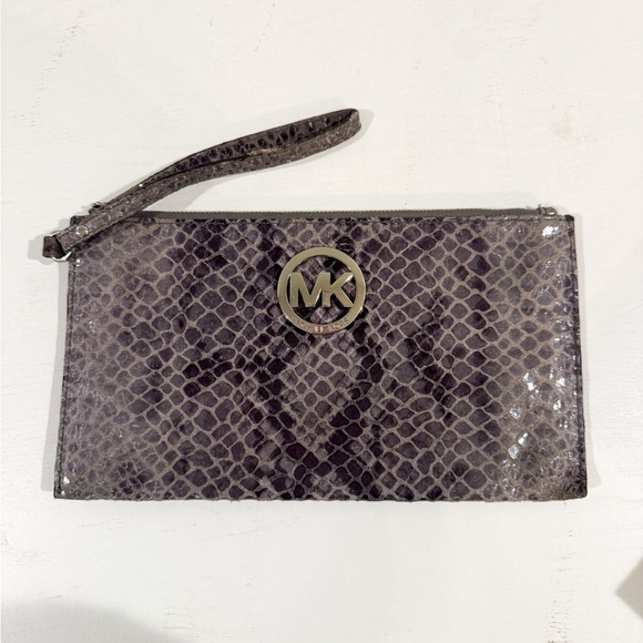 Michael Kors Handbags - MICHAEL KORS snakeskin clutch wallet wristlet